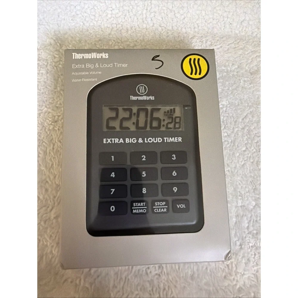 ThermoWorks Extra Big & Loud Kitchen Timer Dark Gray 5.1 x 3.5 in NIB New TX4100